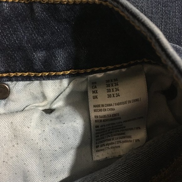 American Eagle Skinny Extreme Flex Mens Jeans Size 30x34 Distressed - Picture 5 of 10